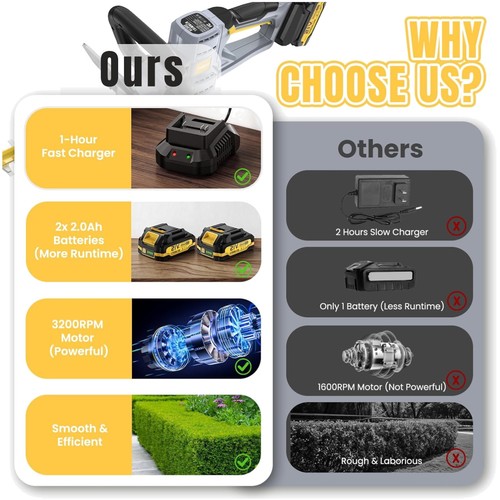 Powerful hedge trimmer - powerful, 22"